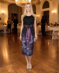 Black with purple painted dress